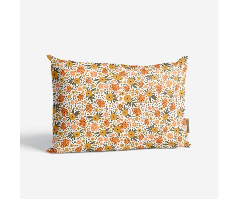 Poduszka dekoracyjna pomarańczowe kwiaty 40x60