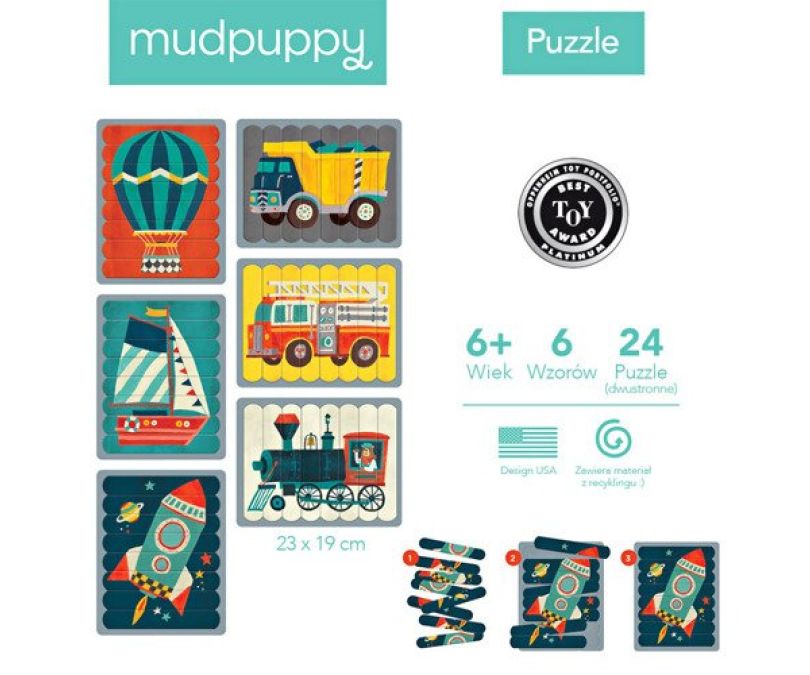 Mudpuppy. Puzzle środki transportu