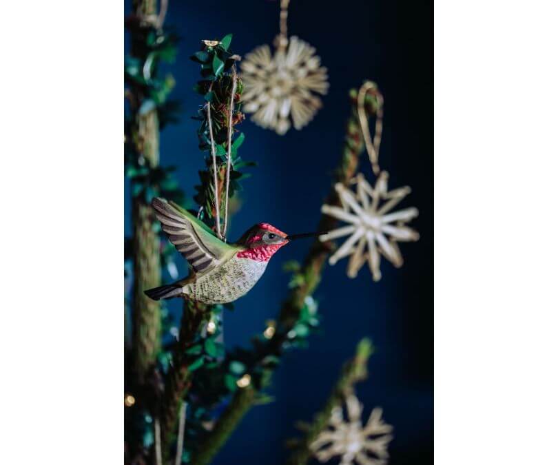 Dekoracja drewniana wisząca kolibry