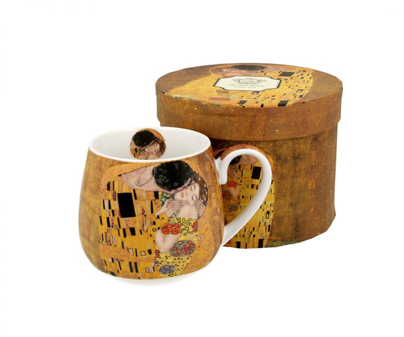 Kubek porcelanowy baryłka 430 ml THE KISS Gustav Klimt