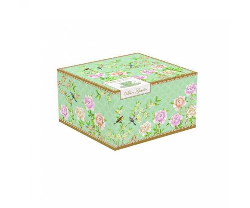 Porcelanowa filiżanka z talerzykiem zielona 300 ml PALACE GARDEN