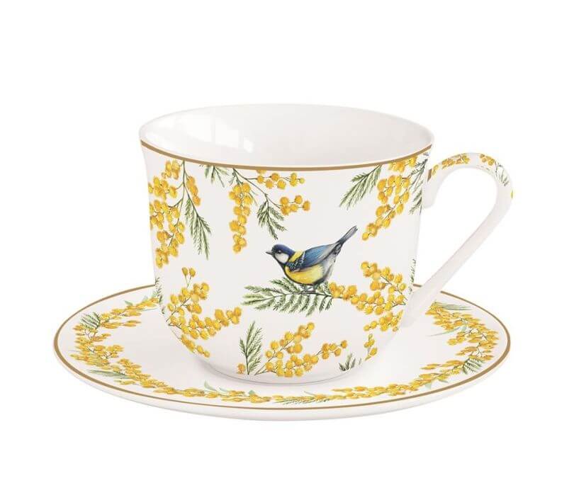 Filiżanka porcelanowa ze spodkiem Mimosa