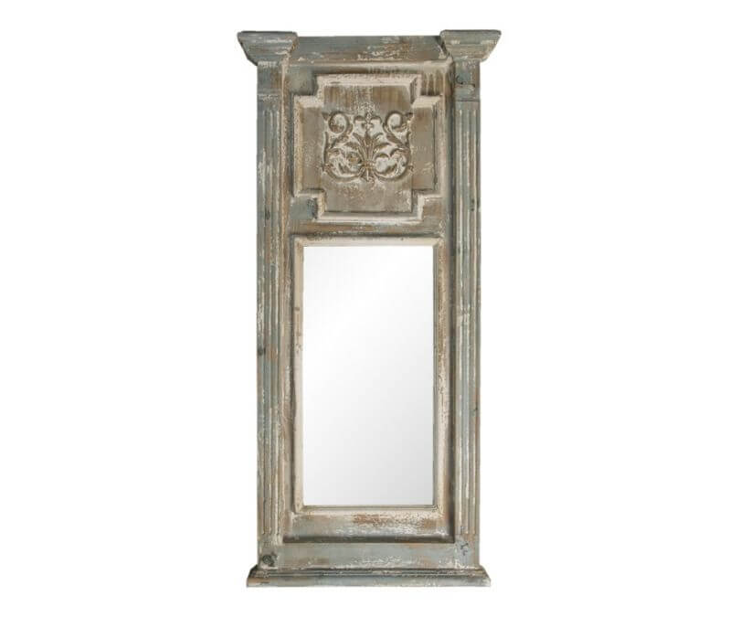 Lustro drewaniane prostokątne w stylu prowansalskim