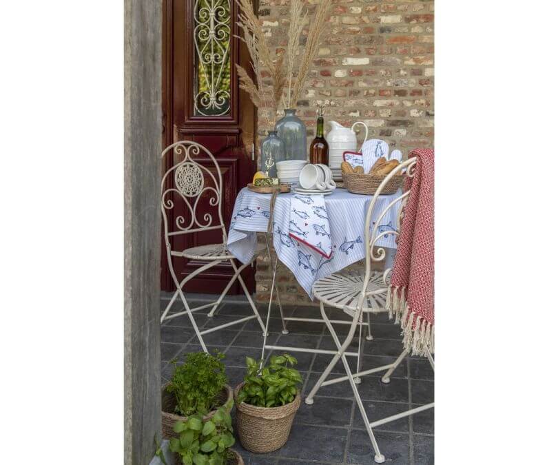 Obrus bawełniany kwadratowy 150 cm rybki_2