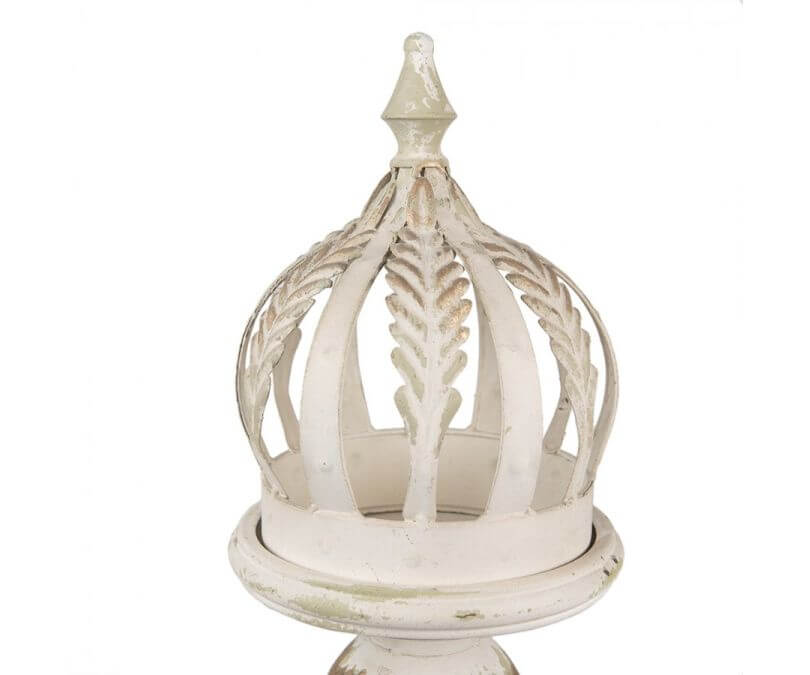 Świecznik złoty biały styl romantyczny korona_4