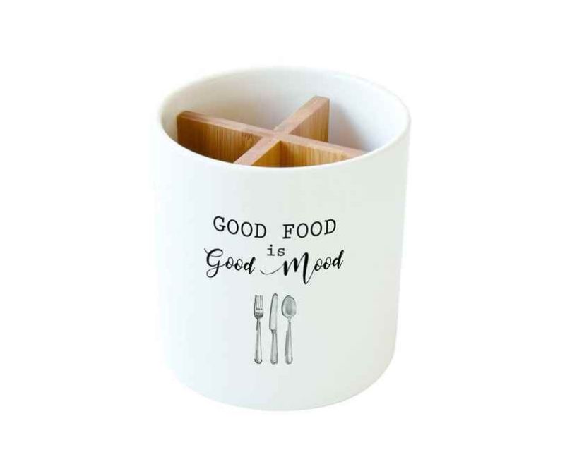 Porcelanowy pojemnik na sztućce z przegródkami KITCHEN ELEMENTS