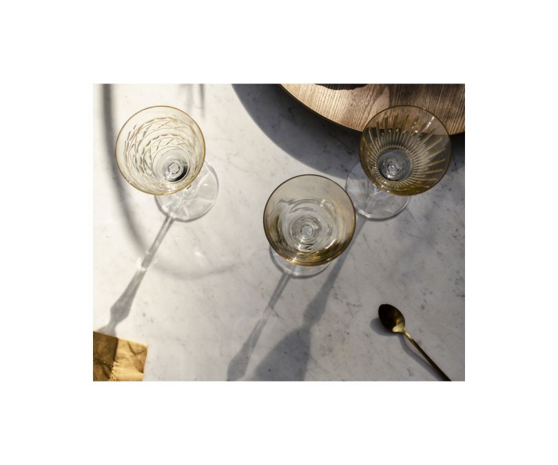 Kieliszki do szampana prosecco 3 sztuki żółte Veranda huta julia