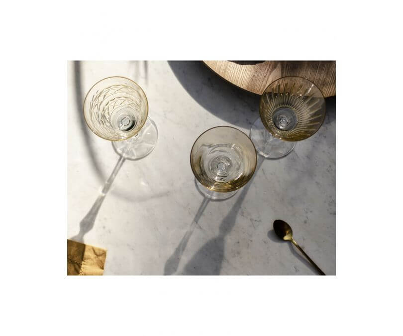 Kieliszki do szampana prosecco 3 sztuki żółte Veranda huta julia