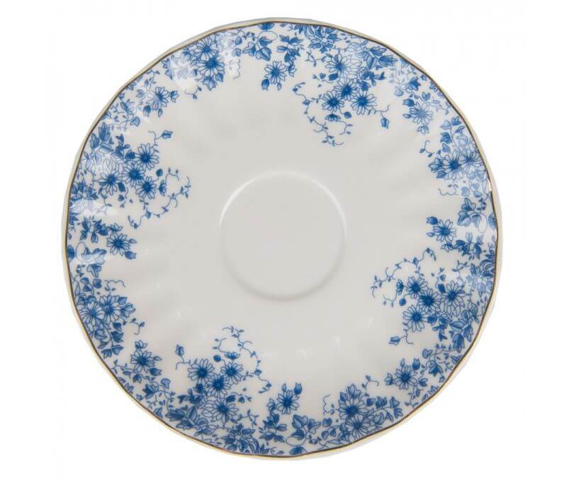 Filiżanka porcelanowa 200 ml niebieskie kwiaty zestaw 4 szt.