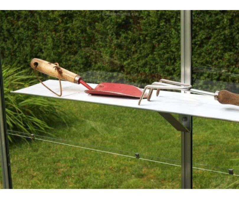 Półka wisząca aluminiowa do szklarni (15 x 120 cm) srebrna