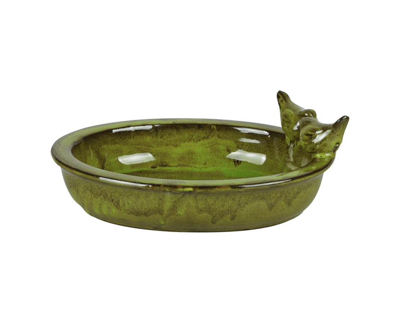Poidło basen dla ptaków - ceramiczne zielone