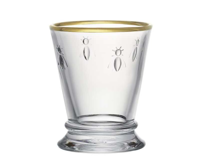Szklanki ze złotą obwódką komplet 4 szt. Pszczoła Abeille Szklanka 250 ml