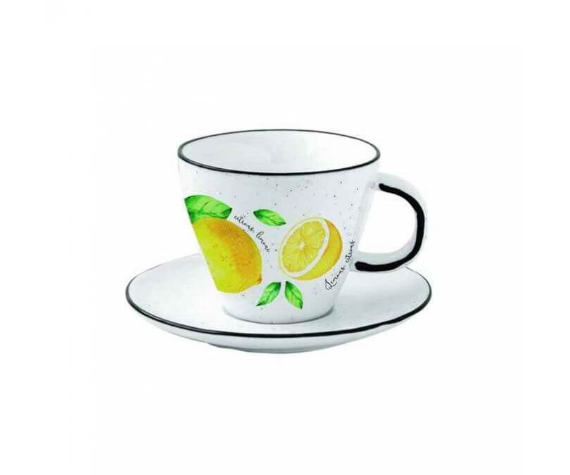Porcelanowa filiżanka z talerzykiem AMALFI