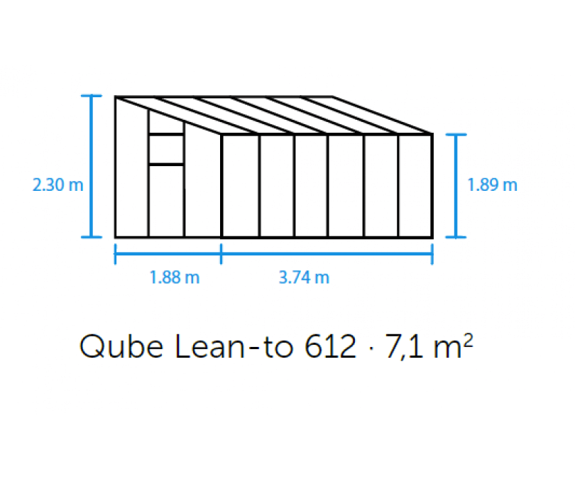 Szklarnia przyścienna ogrodowa QUBE 612