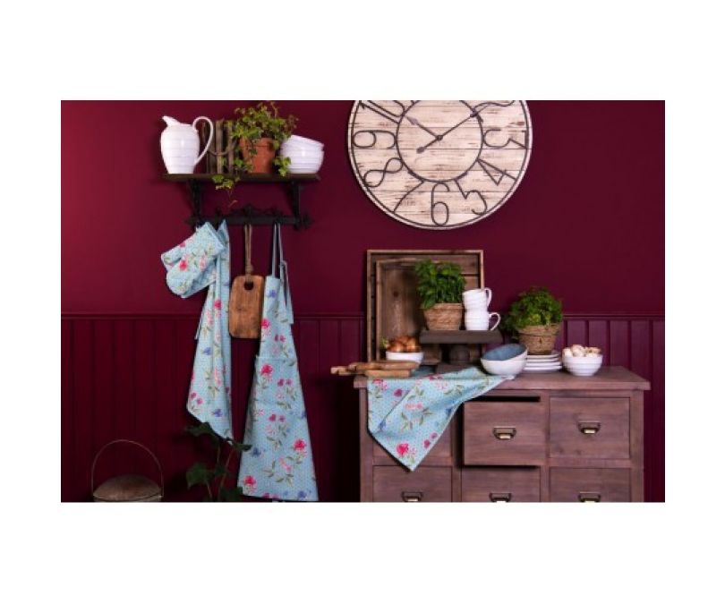 Bieżnik bawełniany niebieski w kwiaty 50x140 cm komplet 2 szt._3