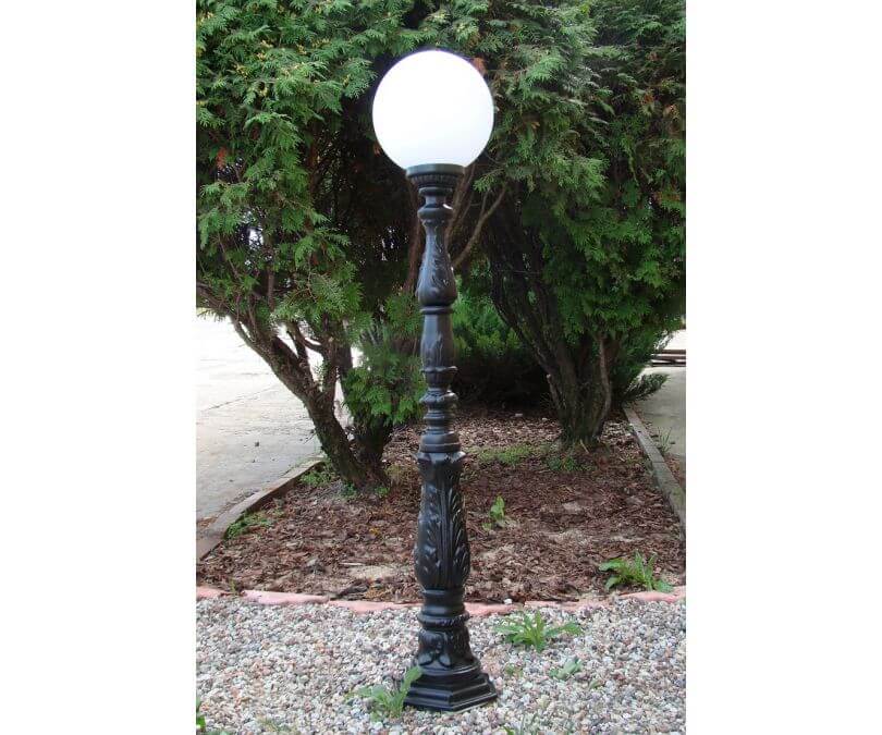 Lampa ogrodowa stojąca kula lampa zewnętrzna żeliwna 25fi 140 cm