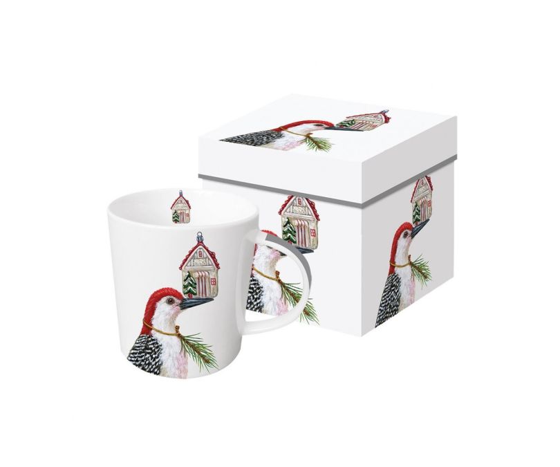 Kubek Porcelanowy Dzięcioł w Ozdobnym Pudełku 350 ml