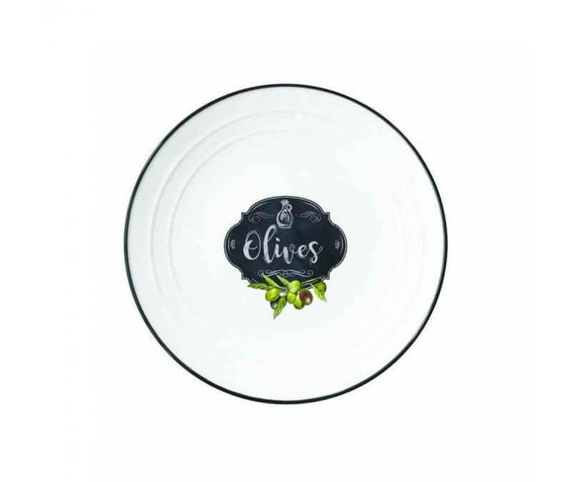 Porcelanowy talerz deserowy 16 cm oliwki KITCHEN BASICS