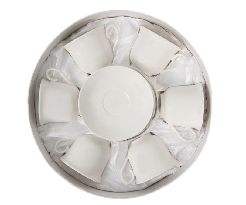 Filiżanka porcelanowa biała romantyczna komplet 6 szt.