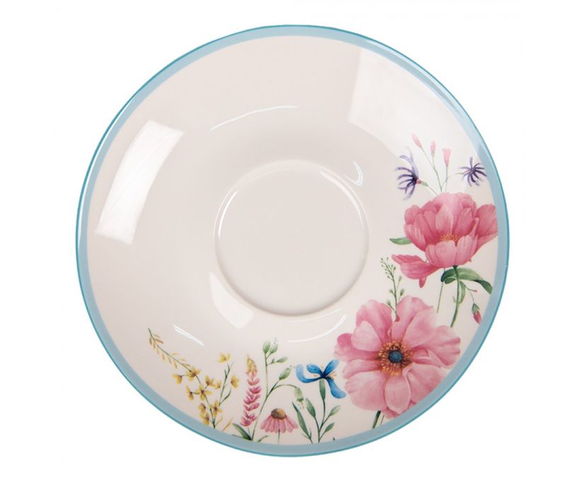 Filiżanka porcelanowa 230 ml różowe kwiaty zestaw 6 szt.