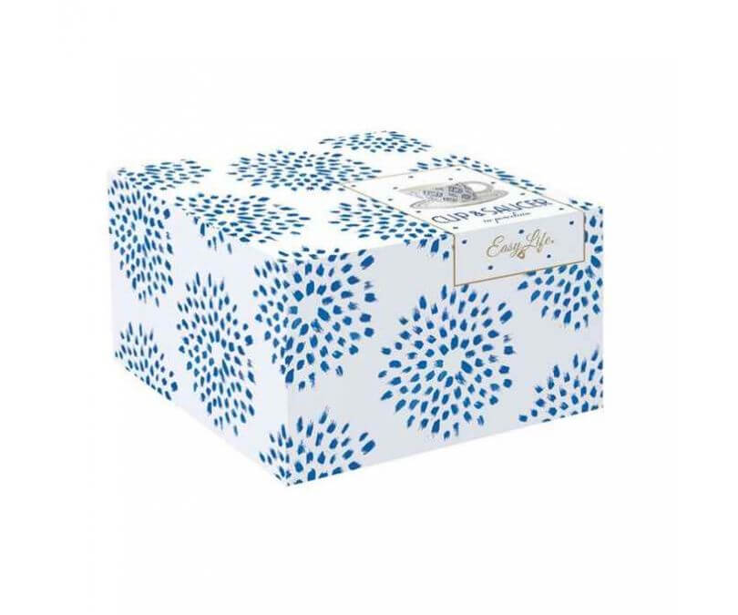 Porcelanowa filiżanka z talerzykiem romb 280 ml NEW ELEGANCE