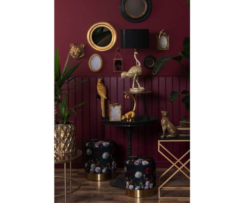 Lustro okrągłe złote