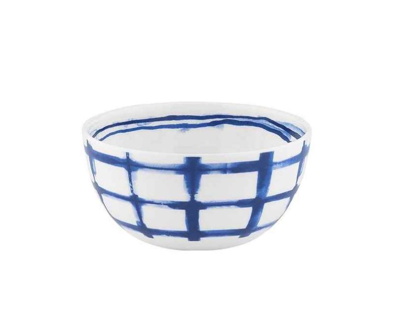 Misa z porcelany w kratkę INDIGO