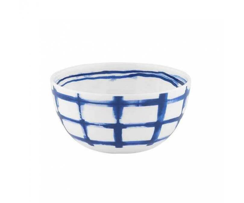 Misa z porcelany w kratkę INDIGO