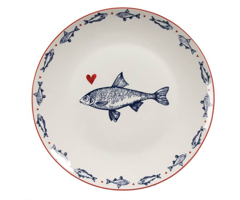Talerz porcelanowy śniadaniowy rybki komplet 8 szt._2