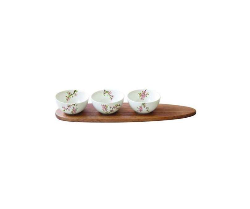 Porcelanowy zestaw na przystawki 4 sztuki SAKURA