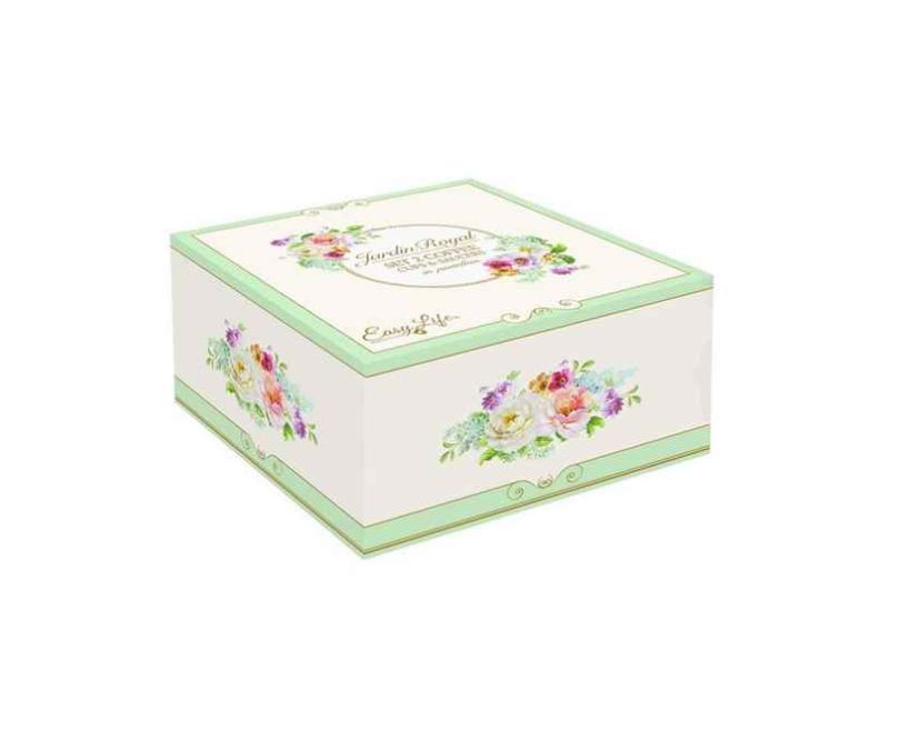 Zestaw 2 porcelanowych filiżanek espresso beżowych 100 ml ROYALE