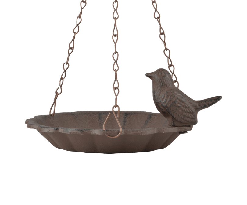 Karmnik/Poidełko dla ptaków żeliwny, wiszący ptaszek