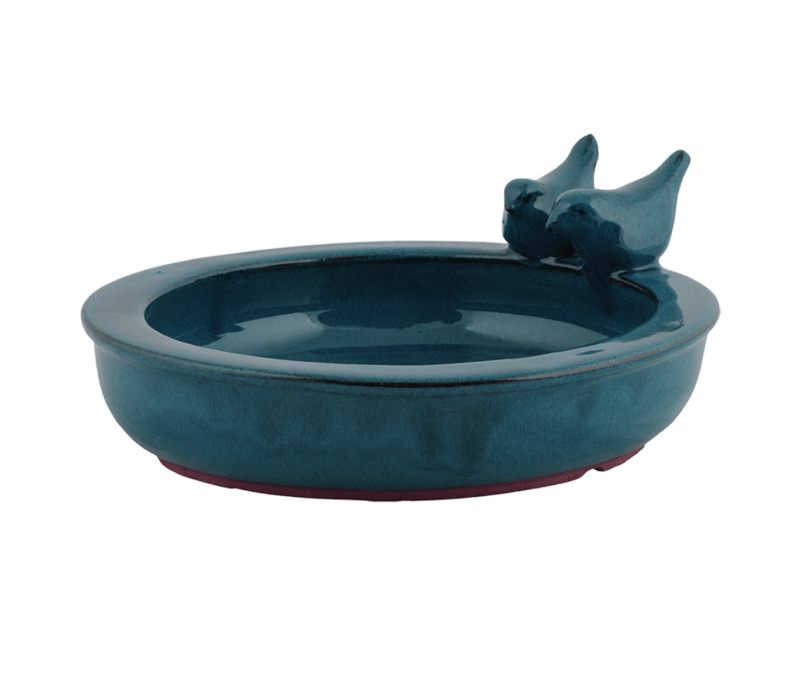 Poidełko basen dla ptaków - ceramiczne granatowe
