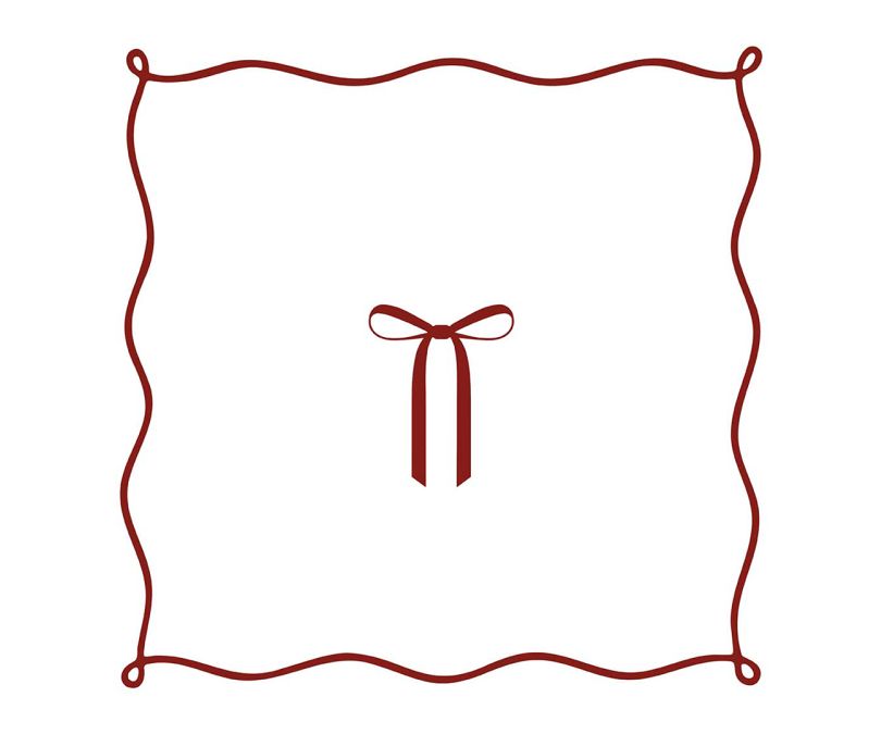 Serwetki świąteczne białe czerwona kokarda 2 szt. 40x40 cm