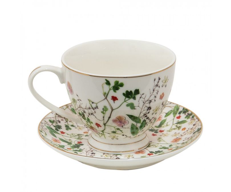 Filiżanka porcelanowa 200 ml kwiaty łąki zestaw 6 szt.