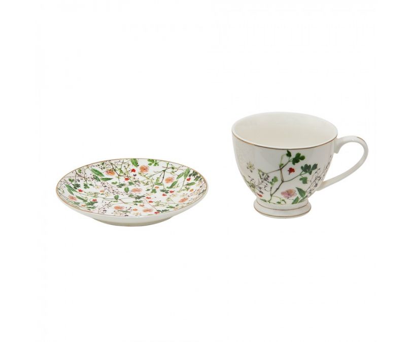 Filiżanka porcelanowa 200 ml kwiaty łąki zestaw 6 szt.