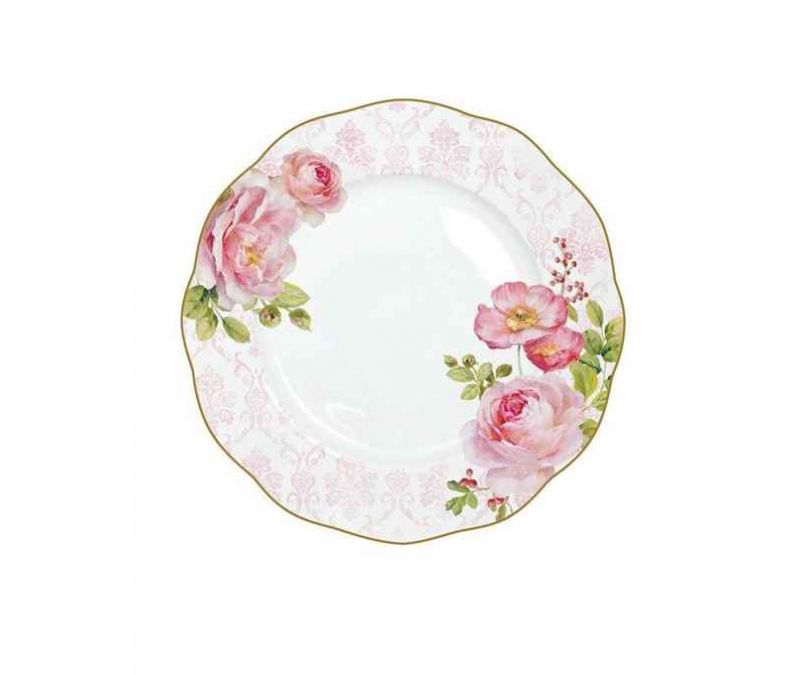 Porcelanowy płytki talerz FLORAL DAMASK