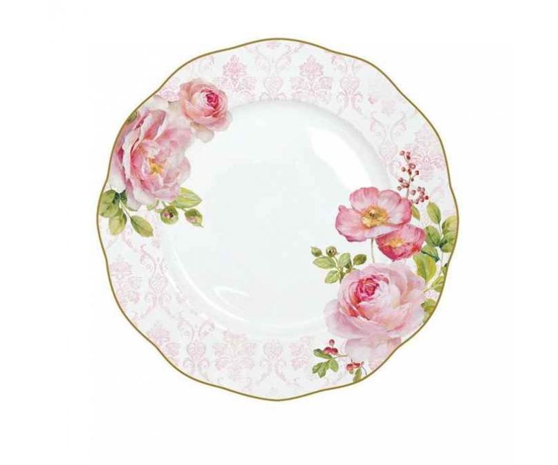 Porcelanowy płytki talerz FLORAL DAMASK