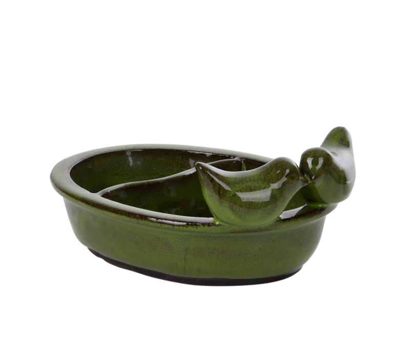 Poidełko karmnik ceramiczny dla ptaków Esschert design zielone