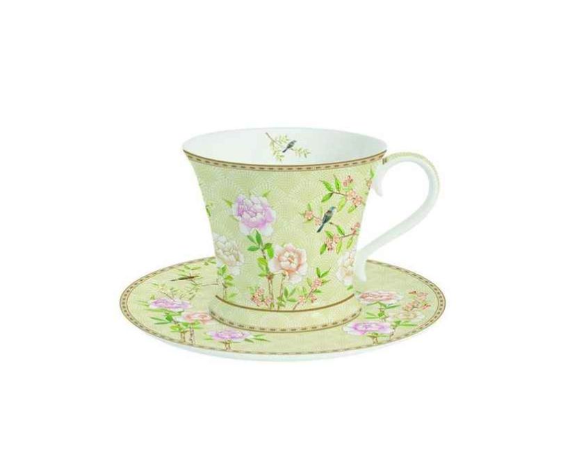 Porcelanowa filiżanka z talerzykiem 300 ml PALACE GARDEN