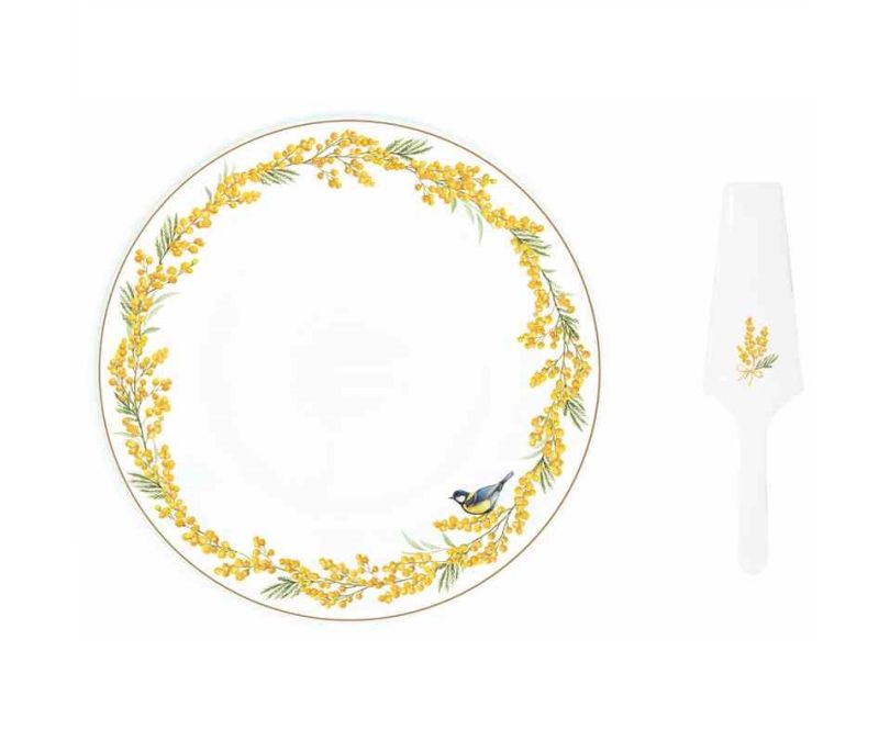 Patera na ciasto porcelanowa Mimosa