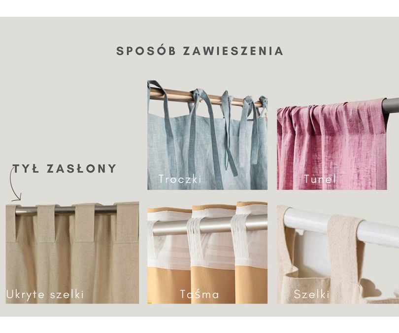 Zasłona lniana niebieska ocean