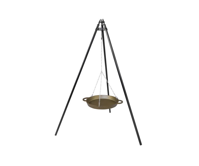 Trójnóg do grilla składany 150 cm + patelnia fi 400