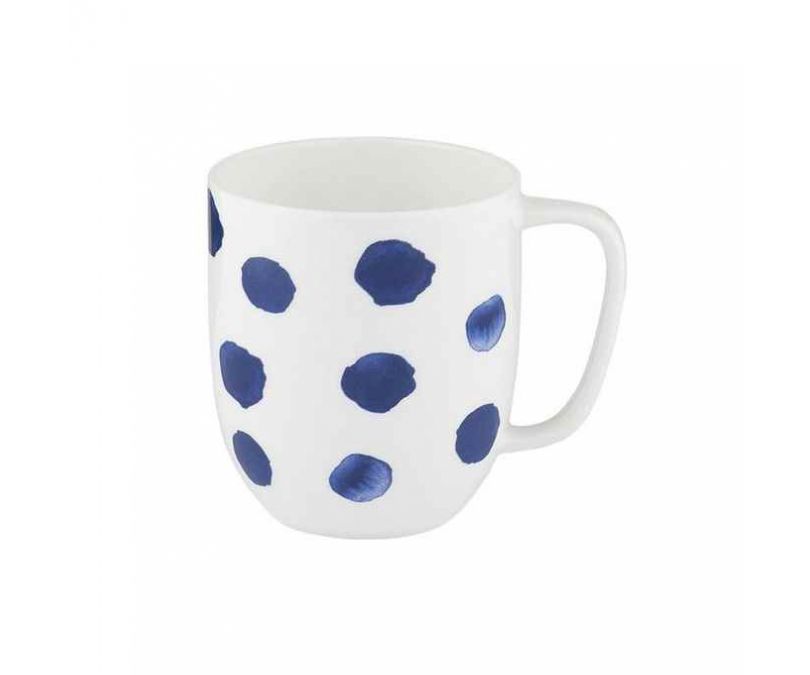 Kubek porcelanowy w kropki 380 ml INDIGO