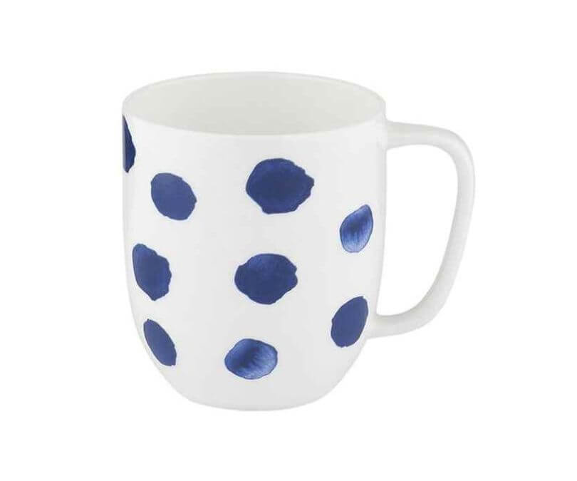 Kubek porcelanowy w kropki 380 ml INDIGO