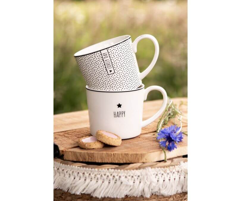 Kubek do herbaty ceramiczny Happy komplet 6 szt.