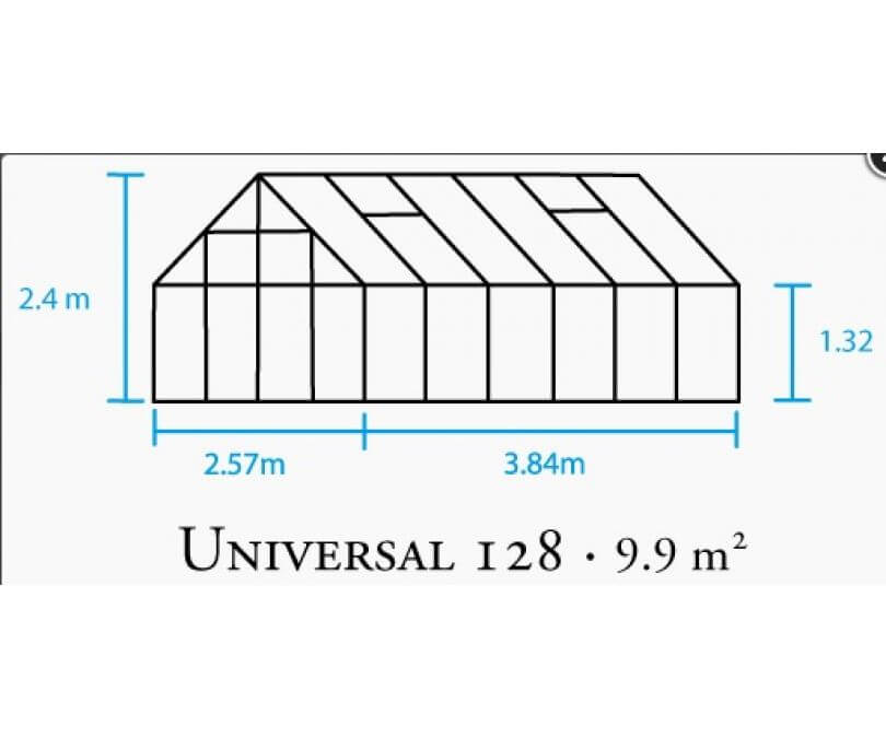 Szklarnia ogrodowa Universal 128 srebrna