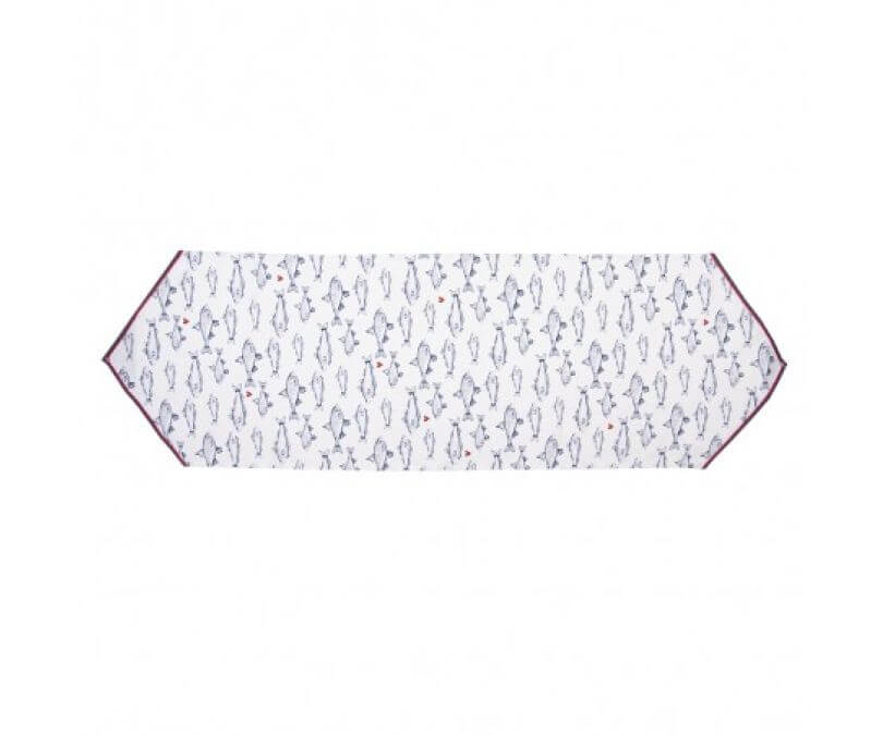 Bieżnik bawełniany rybki 50x160 cm komplet 2 szt.