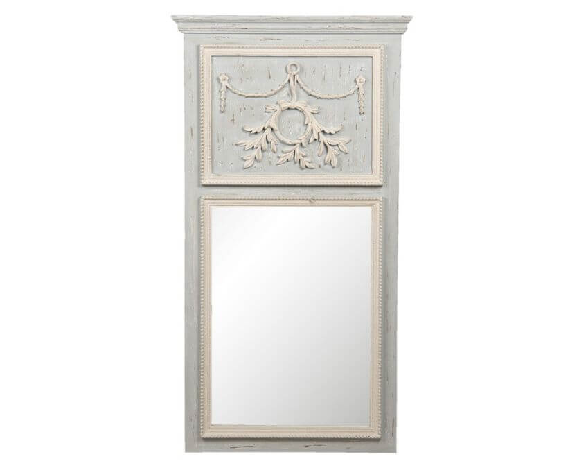 Lustro drewaniane prostokątne w stylu prowansalskim