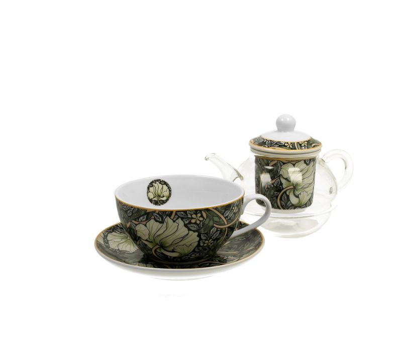 Dzbanek szklany z filiżanką porcelanową tea for PIMPERNEL